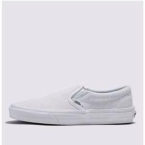 Vans Slip On Perf Leather Shoe in White